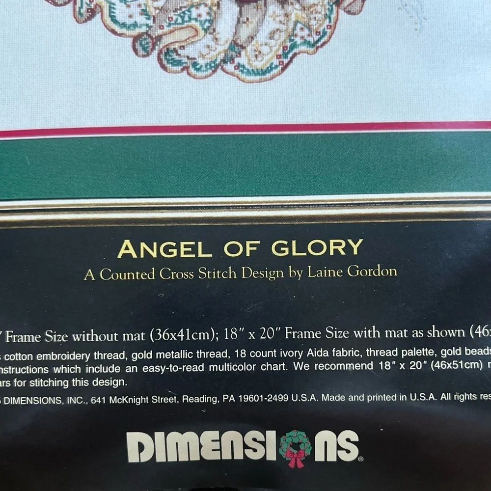 Dimensions Gold Collection Angel Of Glory Cross Stitch Kit  1995 Christmas